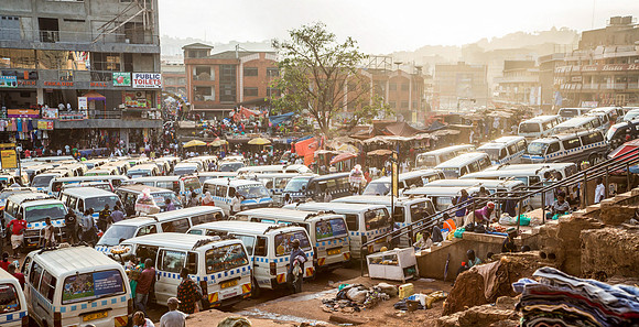 1831 Dusk Falls Over the Old Taxi Park, Central Kampala