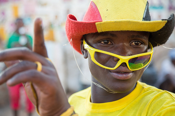 Portrait of President Museveni Supporter, Kampala, Uganda