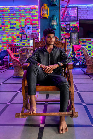 3.16pm Lost in Colourful Reverie: A Boy's Journey Through the Psychedelic Cafe