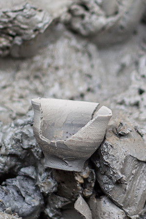 Mud from which the clay chai cup is made